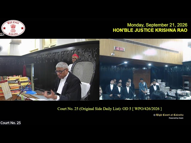 21 September 2026 | Court No.25 | Live Streaming of the Court proceedings.