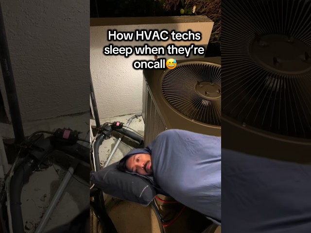 How Hvac Techs sleep when they’re Oncall 😅#hvactechnician #funny