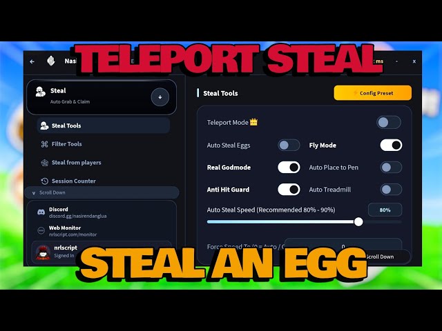Steal An Egg Script - TELEPORT STEAL, INSTANT STEAL, ANTI HIT GUARD, PRIVATE SERVER, NEW SCRIPT