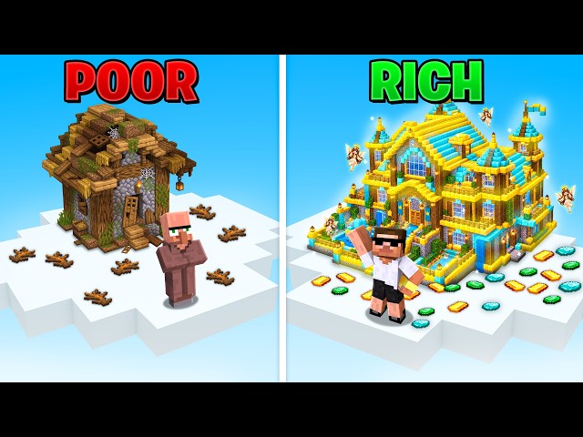 Rich vs Poor Cloud Battle in Minecraft..