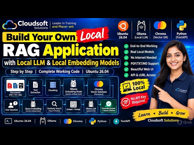 Build a Complete Local RAG Application with Local LLM & Embeddings | Ubuntu 26.04 + Ollama + Chroma