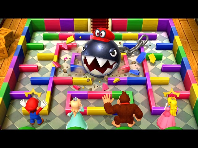 【マリオパーティ10】ミニゲーム サバイバル対決！マリオ VS ドンキーコング VS ロゼッタ VS ピーチ 手加減なし！4K UHD (2160p)