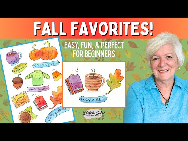 Paint these Fall Favorites while learning how to use Watercolors—Perfect for Beginners!