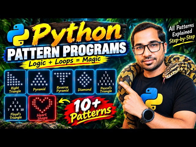 Python Pattern Programs 🔥 | Learn Pattern Logic Step-by-Step