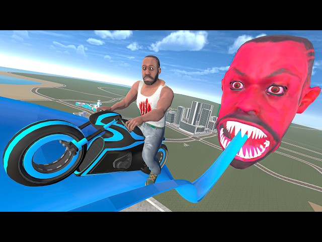 Franklin Play long Slide Game With Red Evil Franklin In Indian Bike Driving 3d