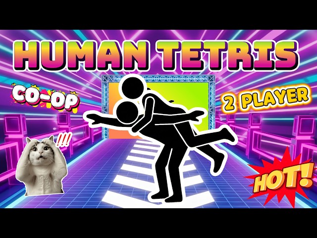 HUMAN TETRIS | 2 Player Co-op Challenge | Ultimate Duo Balance & Flexibility
