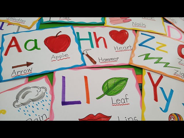 How to make Alphabet Flashcards A to M / DIY Alphabet Flashcards A to M ( Part 1)