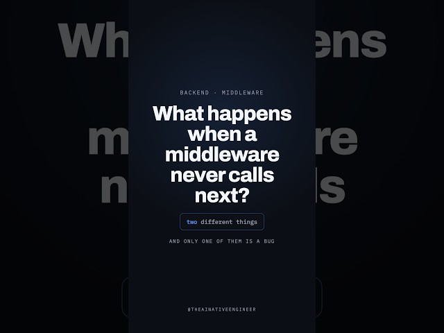 Express middleware: what happens when you never call next()? #expressjs #middleware #nodejs