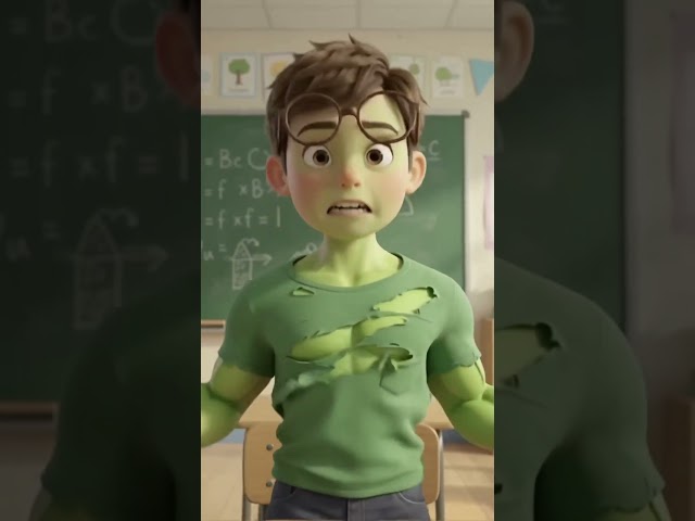 When math class triggers a full Hulk transformation! 💥 #Hulk #Animation #Marvel #3DAnimation