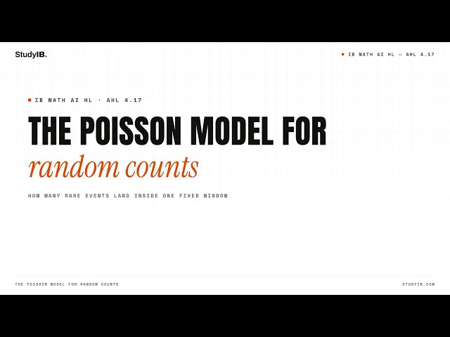 IB Math AI HL 4.17 — The Poisson Model for Random Counts