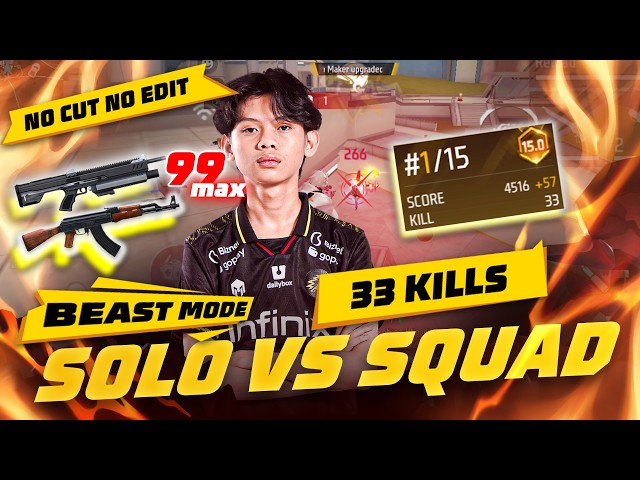🔥33 KILLS : KING OF SOLARA | SOLO VS SQUAD [INDONESIA SERVER] 🇮🇩