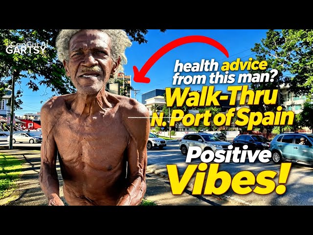 Original Flag Man’s History and Advice | Walk-thru North Port of Spain on a School Morning