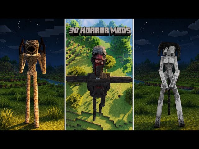 Top 7 Minecraft 3D Horror Mods For BEDROCK EDITION | Minecraft Horror Mods For Bedrock Edition