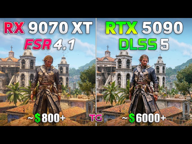 RTX 5090 DLSS 5 vs RX 9070 XT FSR 4.1 - Performance Comparison in 10 Games