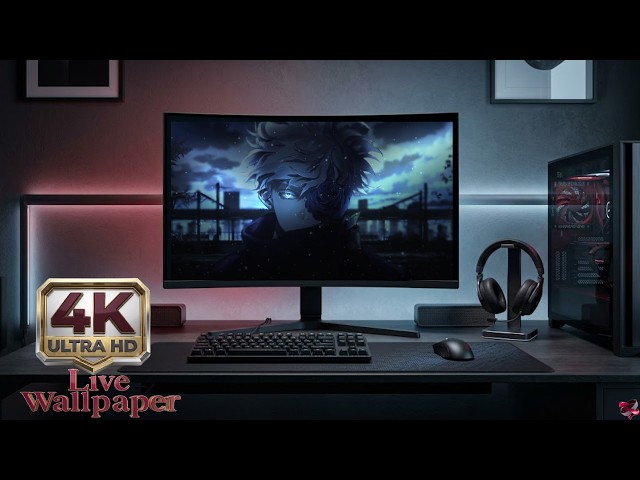 Gojo Satoru Live Wallpaper 4K 🤞 (The Honored One Setup) | LoopWalls