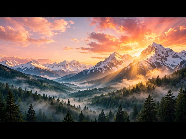 Majestic Mountains at Sunrise - Seamless Loop for Relaxation & Meditation