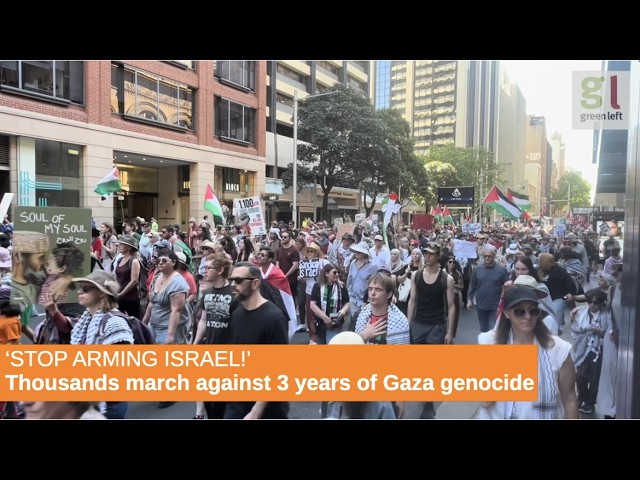 Thousands march against three years of Gaza Genocide