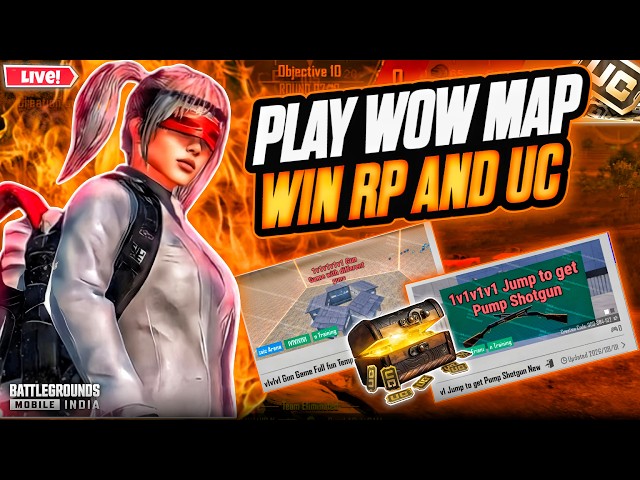 🔴Play WOW Map and Win RP and UC | iPhone 15 pro Max | YT Bhukum is Live #bgmi #livestream  #ytbhukum