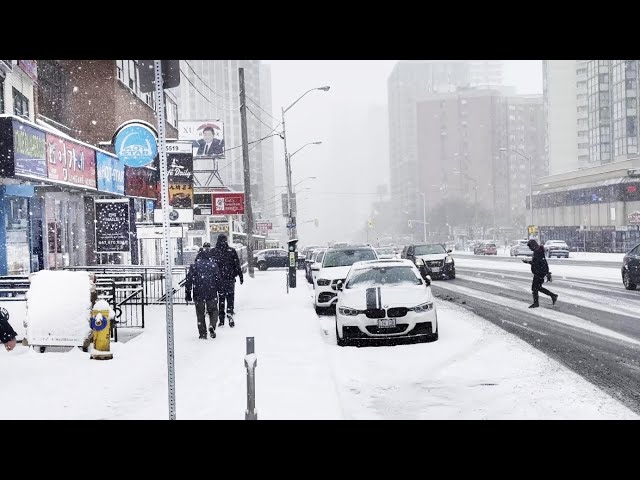 First Snowfall in TORONTO and Southern Ontario - Snow Walk 4K