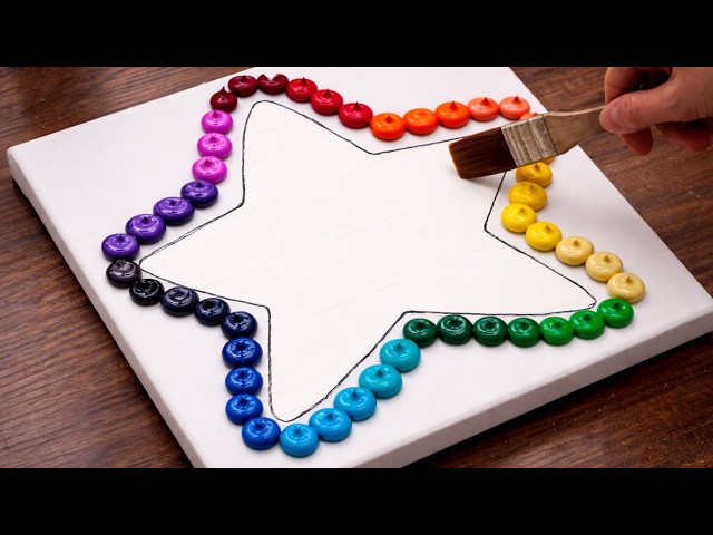 Super Easy & Simple Colorful Acrylic Painting Tutorial (1499)