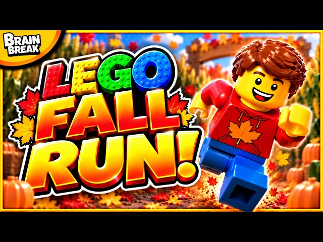Lego Fall Run Brain Break! 🍁 Can You Save the Golden Pumpkin?! 🍁