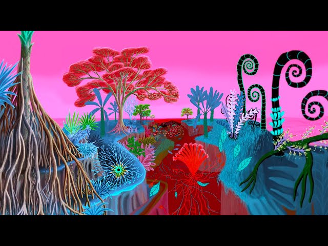 Arkadia Zoomquilt – Infinite Zoom Art – Surreal Botanical Dreamscape Painting – 4K