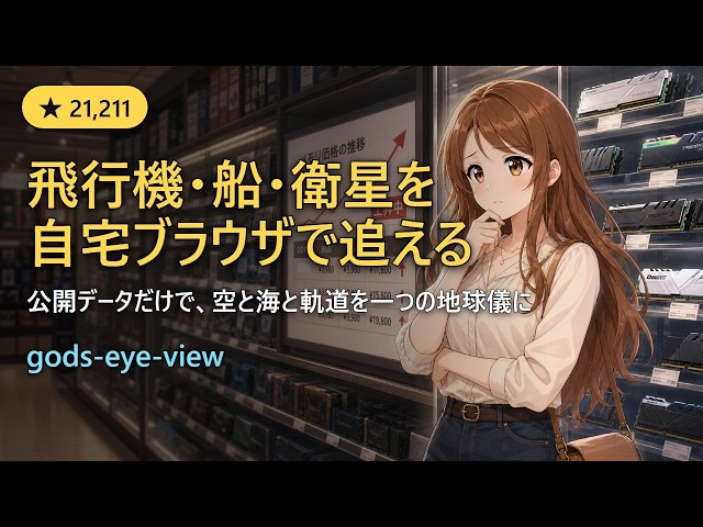 旅客機も船も衛星もブラウザの3D地球儀で追える｜JavaScript製 gods-eye-view を地理空間データを扱うWeb開発者向けに読む