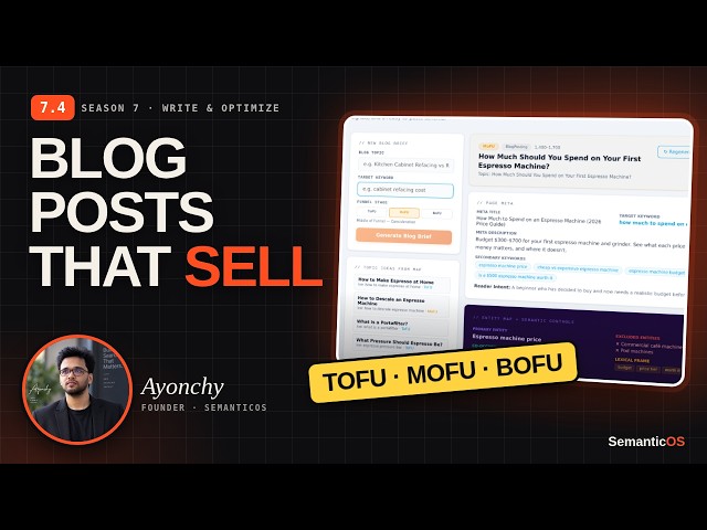 SemanticOS 7.4 Blog Brief Generator With [TOFU, MOFU, BOFU] Format.