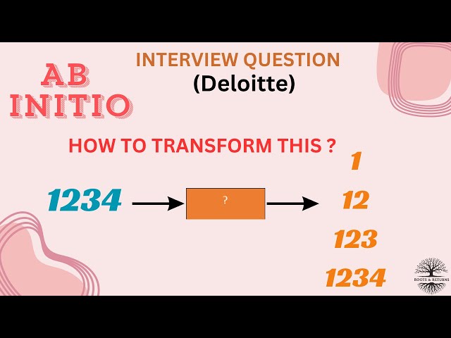 Deloitte 2025 Pyramid Pattern Formation - Abinitio Interview Qs Solved!!