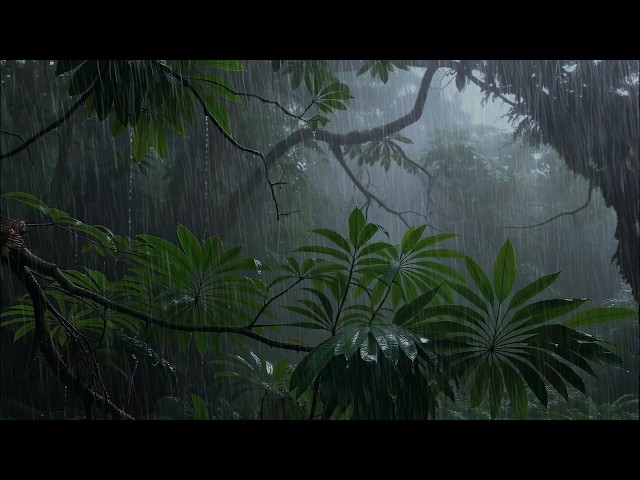 (No ADs) 99% Effective Heavy Forest Rain Sounds to Relieve Stress & Anxiety | Heavy Rain ASMR