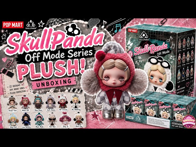 😴 NEW SkullPanda OFF MODE Pop Mart Plush Unboxing #popmart #skullpanda
