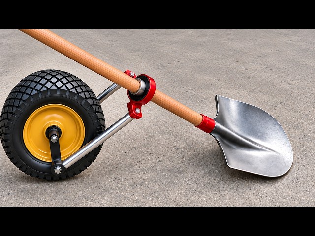 The farmer fitted wheels to his shovel! Turning an old shovel into a million-dollar tool.