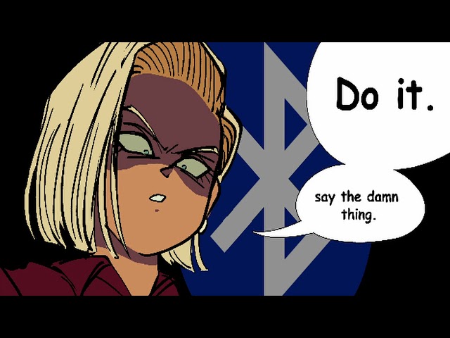Unexpected Android Bluetooth Link :17 Gets Hit With 18’s Cramps!  [DBZ Comic Dub]