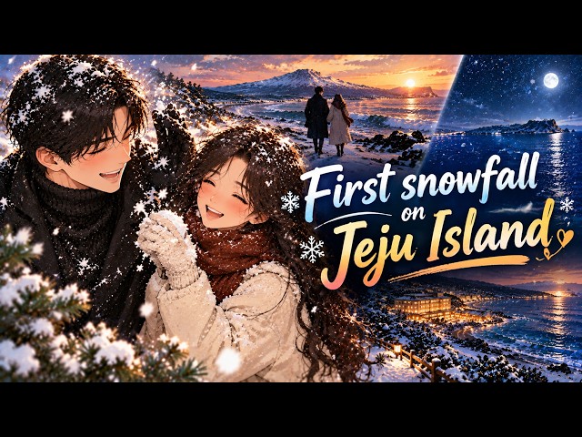 Chasing First Snowfall in Jeju Island (A Rainy Day Turned Perfect) 🌧️❄️💕 | Anime Romance Story