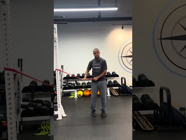 standing one leg knee drive w/ lateral banded/ cable system resistance holds drill