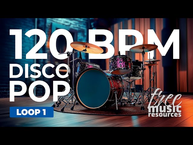 Disco Pop Drum Loop – 120 BPM | Practice Groove with Congas & Full Kit – Loop 1