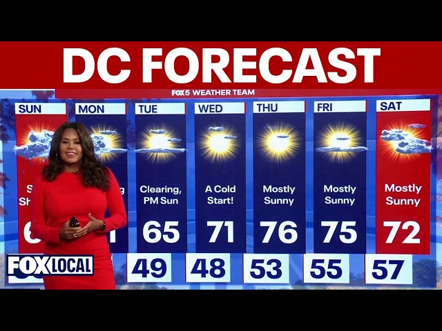 DC weather forecast: Major temperature drop brings cool rain, fall chill